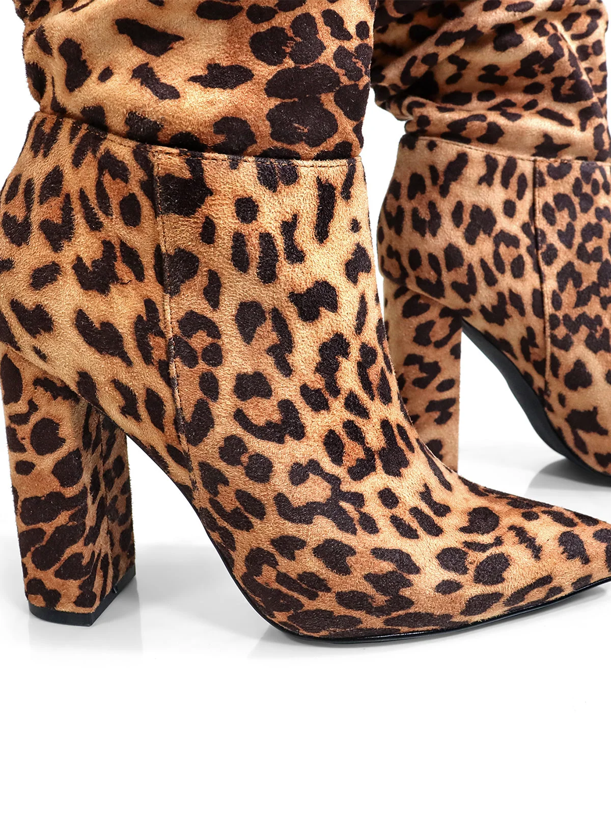 Leanne Slouchy Boots in Leopard Print