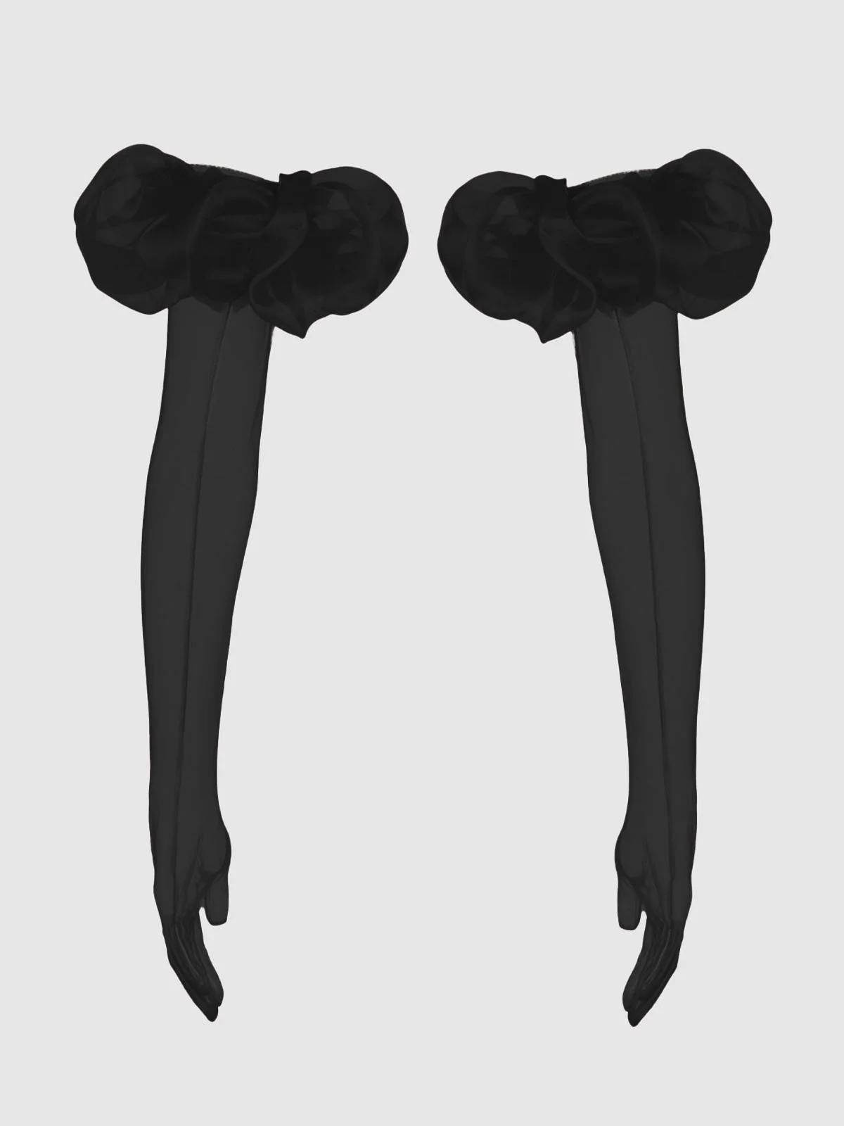 Chiffon Long Glove With Puff