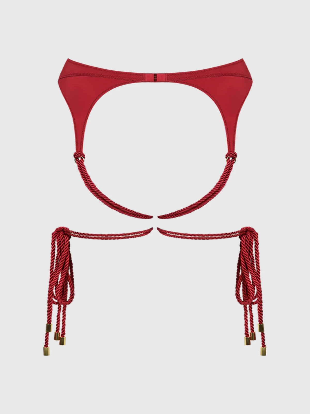 Nadya Liquid Satin Rope Thigh Wrap Garter Belt