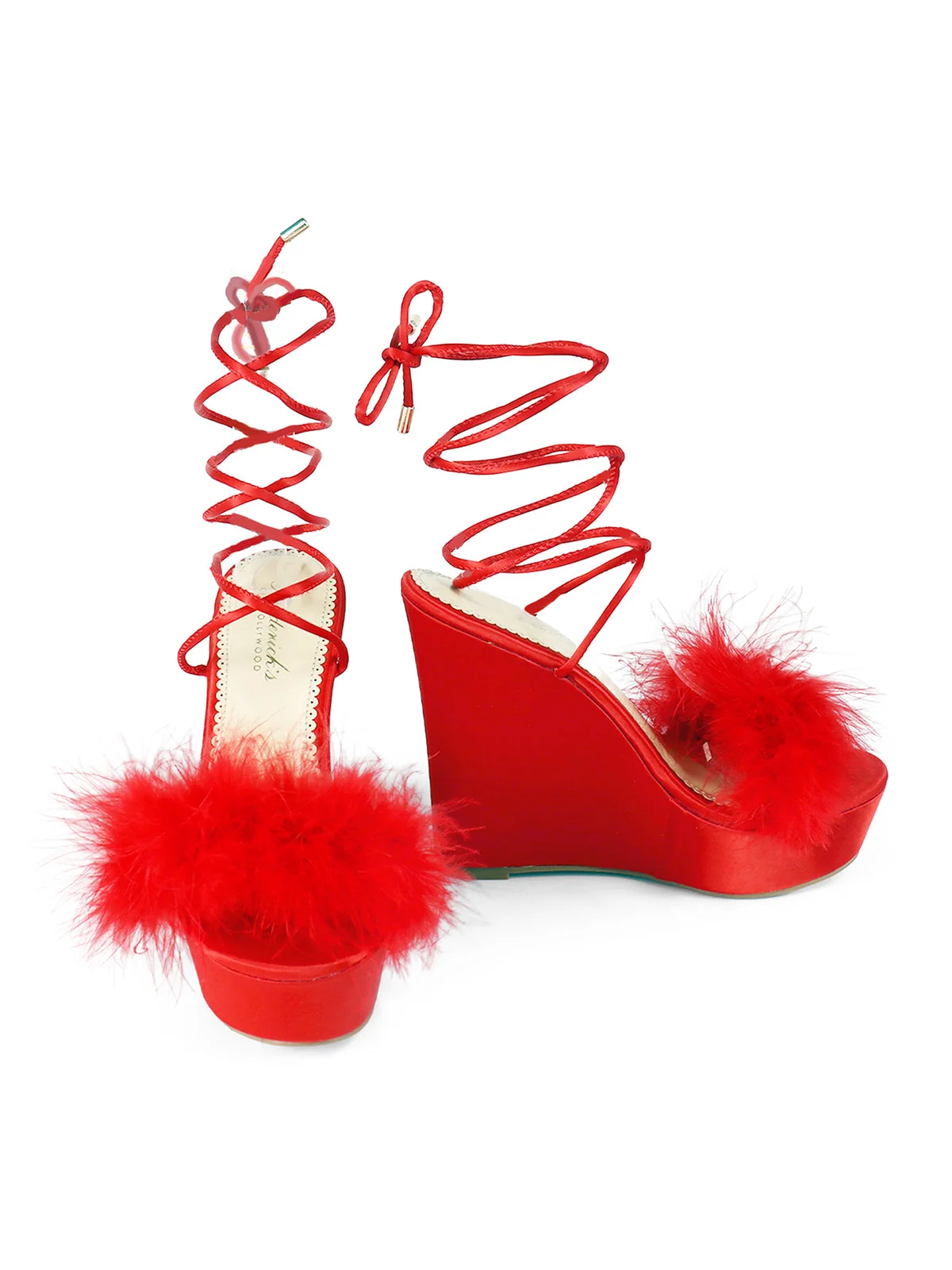 Adriana Feather Wedge in Red