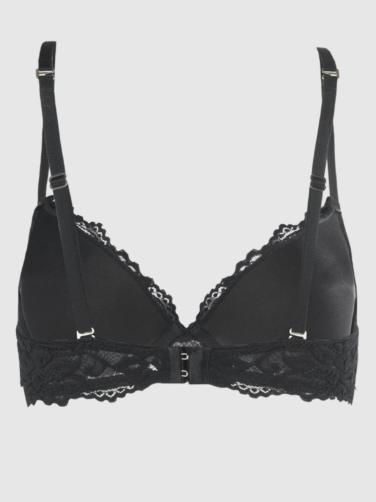 Jessica Lace Plunge Push Up Bra in Black