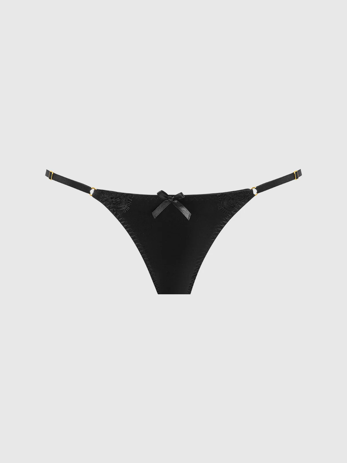 Rising Star Lace & Liquid Satin Bikini in Black