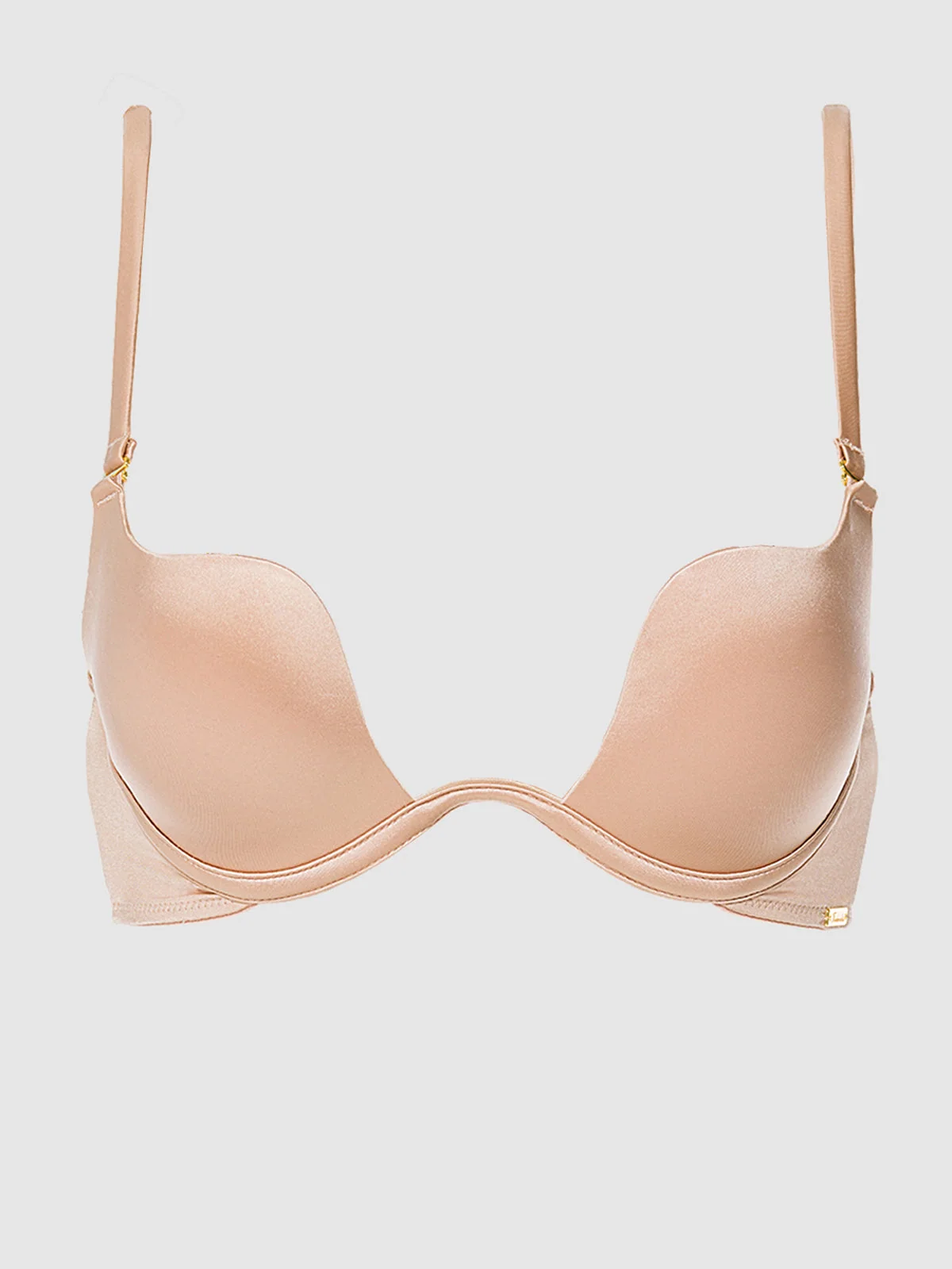 Rising Star Plunge Push Up Bra in Liquid Satin Sirocco