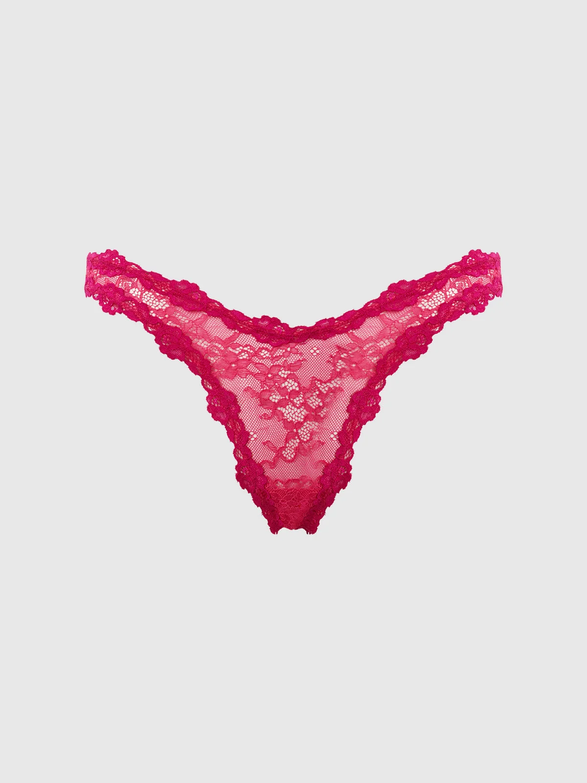 Pia Lace Scoop Tanga in Purple Fuchsia