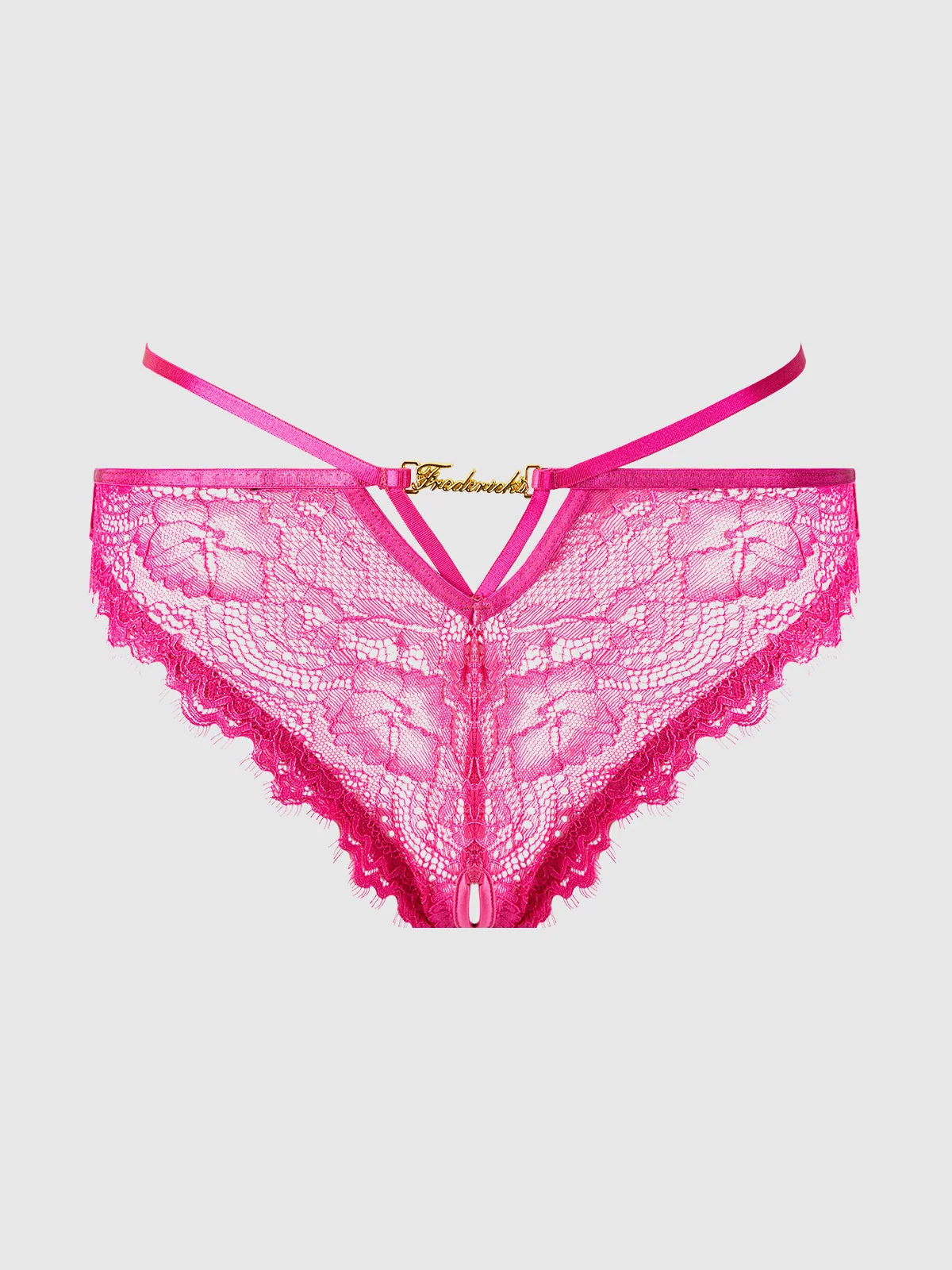 Neev Lace Crotchless Hipster in Pink Dragon Stretch Lace