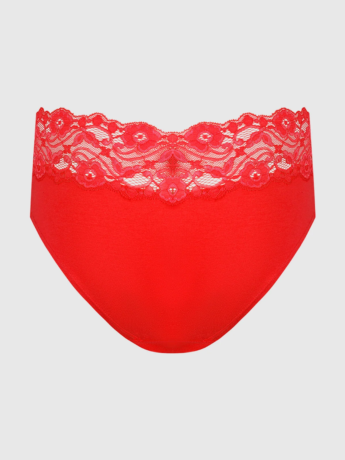 Bridget Cotton and Lace Hipster in Barbados Cherry