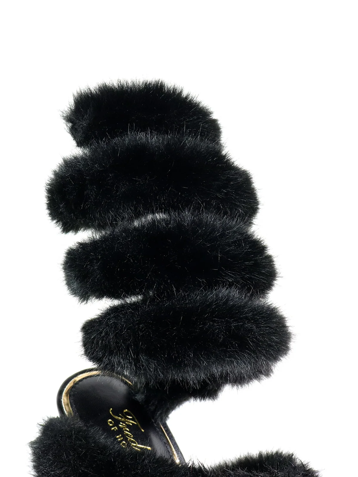 Allure Fluffy Stiletto Sandal in Black