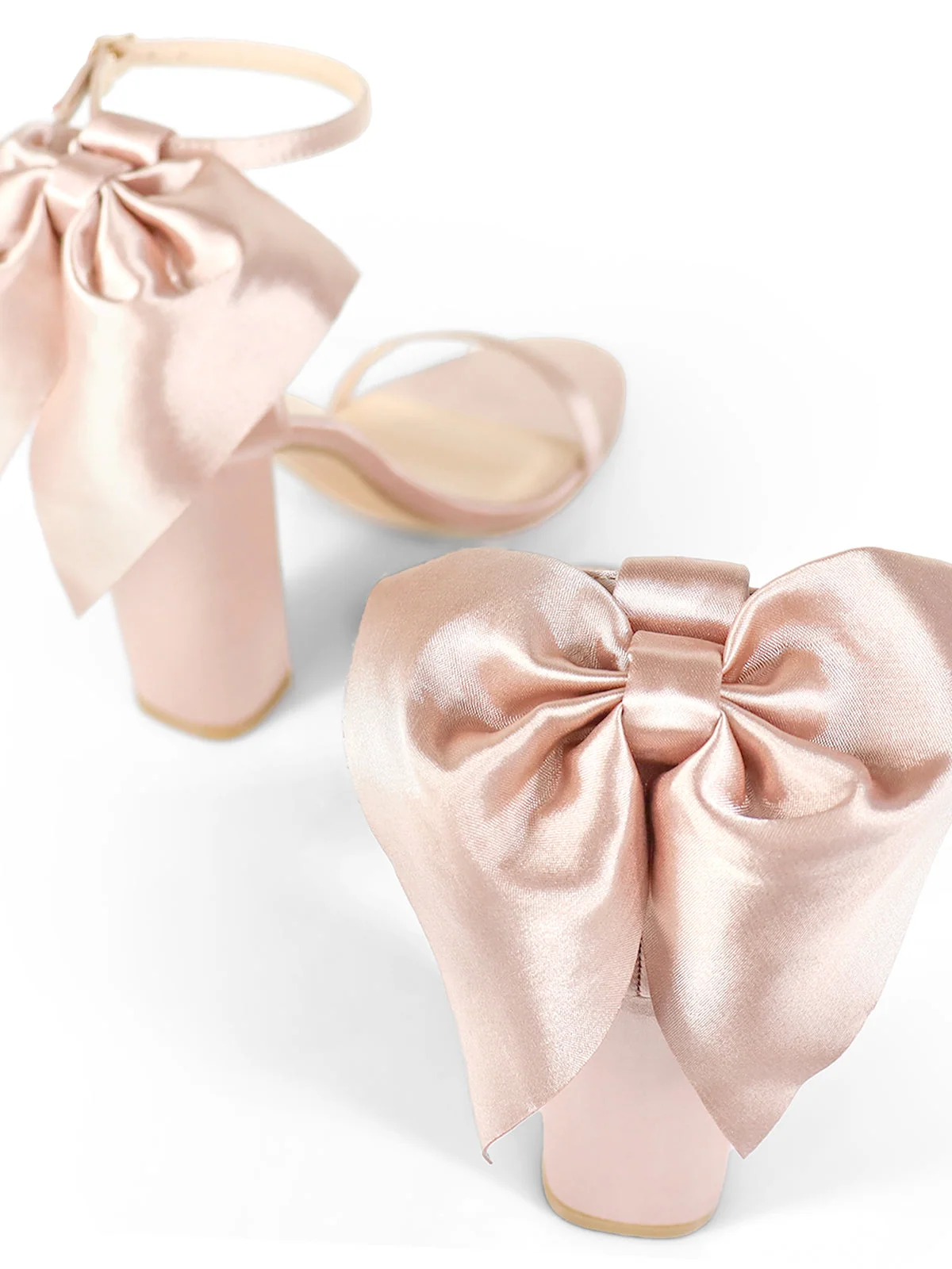 Athena Bow Pump in Champagne Open-Toe Heel