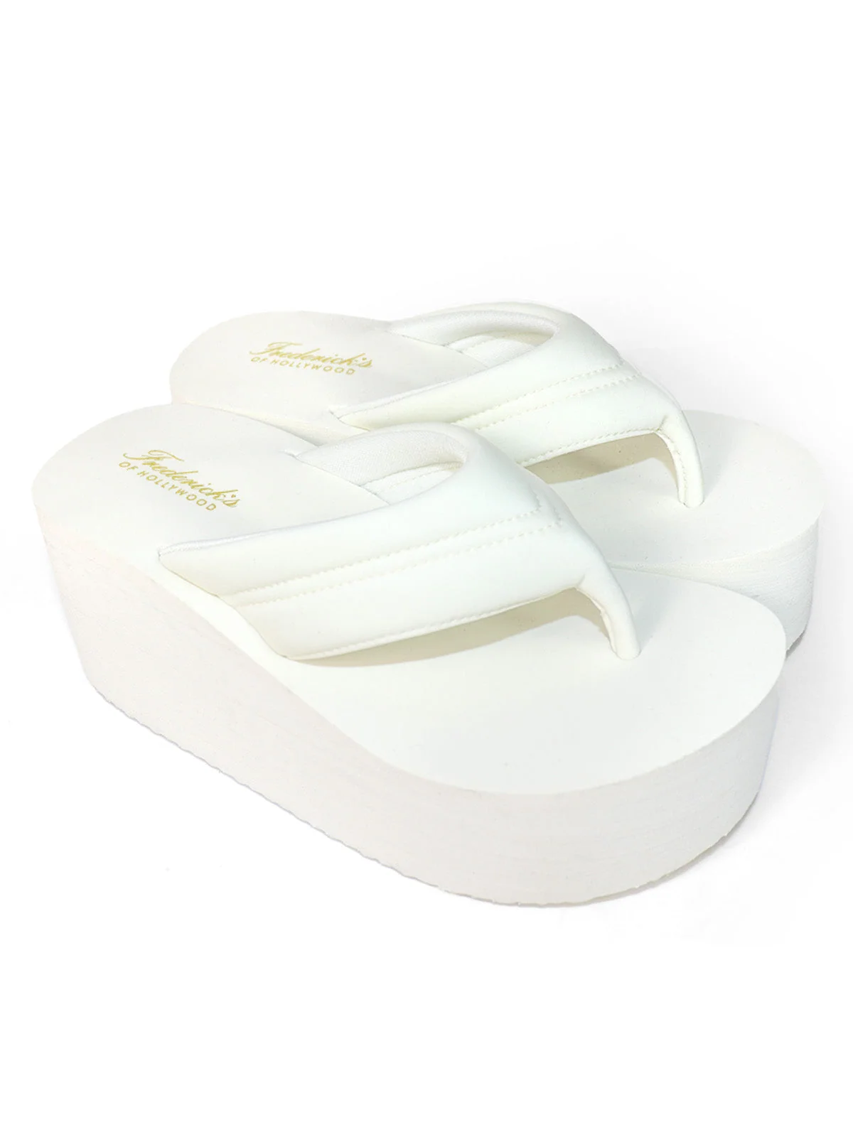 Alita Chunky Platform Wedge Thong Sandal in White