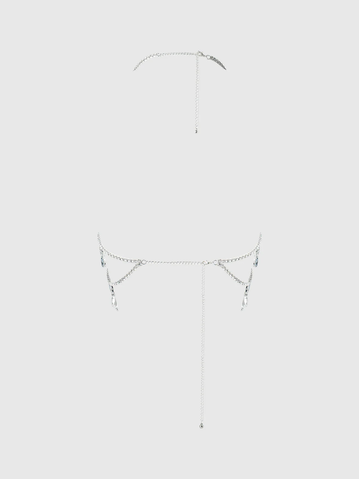 Ziggy Oversized Charm Rhinestone Top in Silver