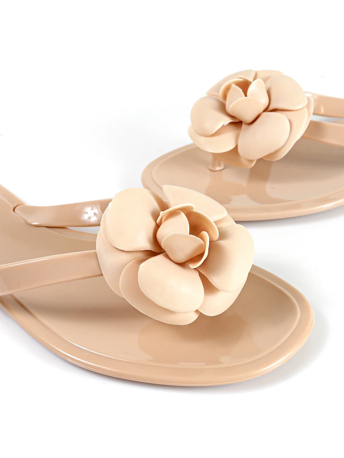 Jelli Camellia Thong Sandals in Nude from Lingerie Shop | Frederick's of Hollywood