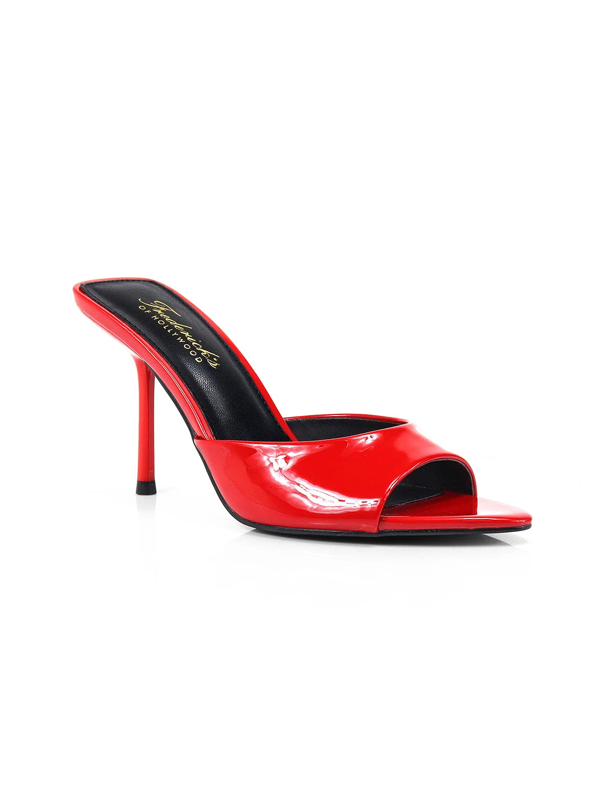 Shanya Peep Toe Mule Heels in Red