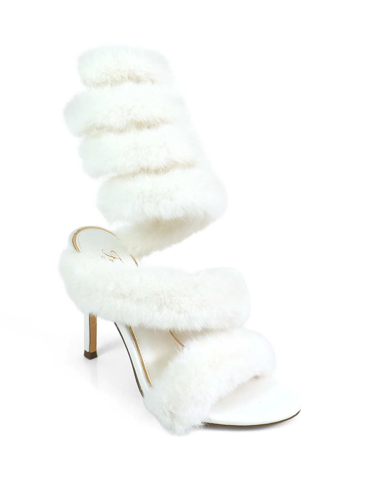 Allure Fluffy Stiletto Sandal in White
