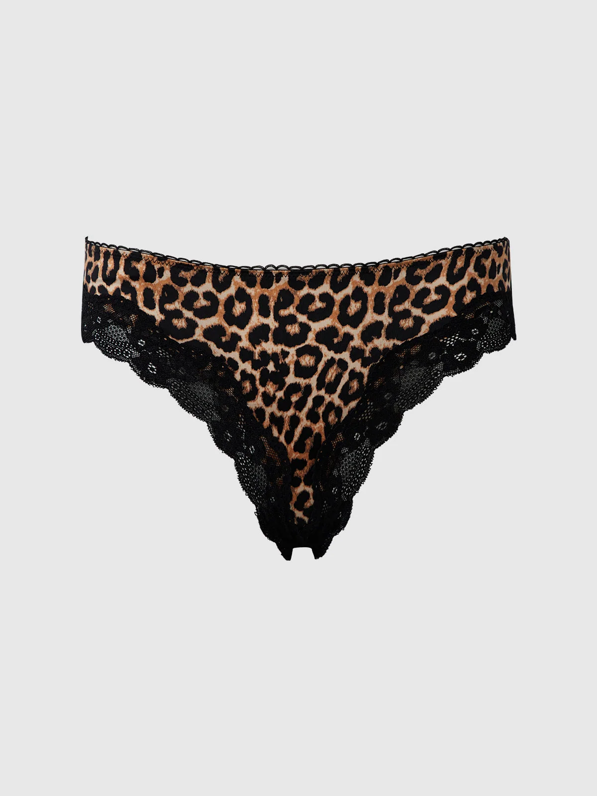 Jenna Micro and Lace Hipster in Leopard Black