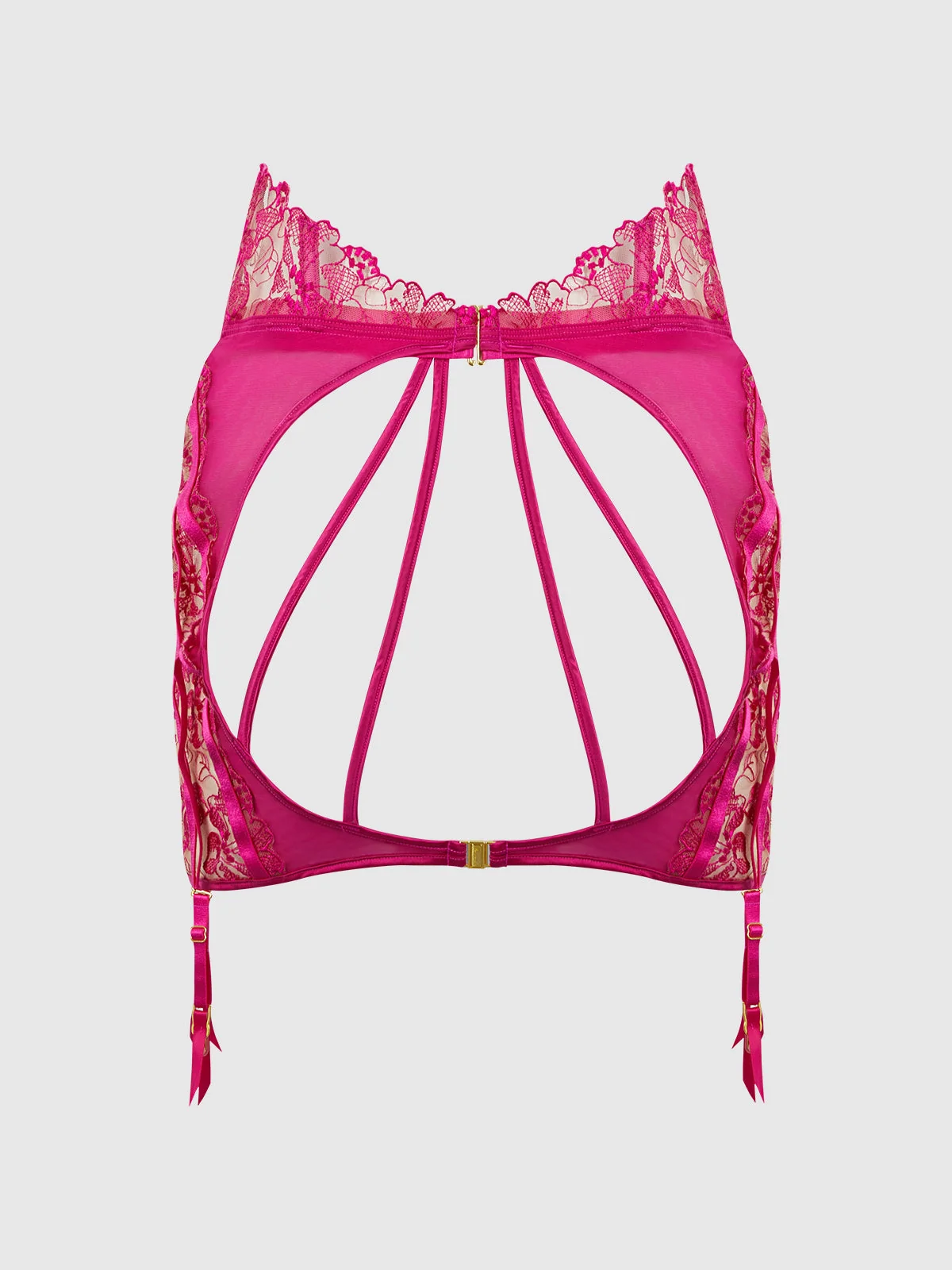 Venus Strappy Backless Half Slip in Pink Dragon