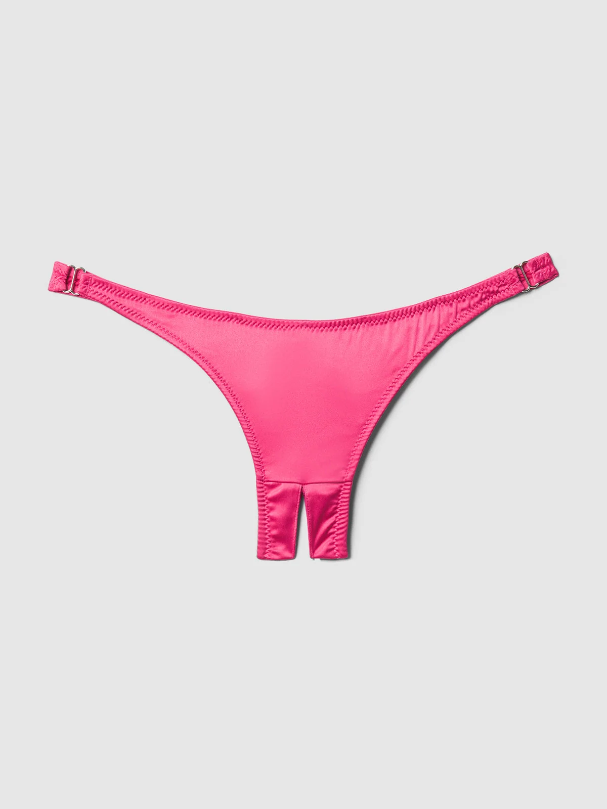 Petra Crotchless Satin Tanga in Pink Dragon