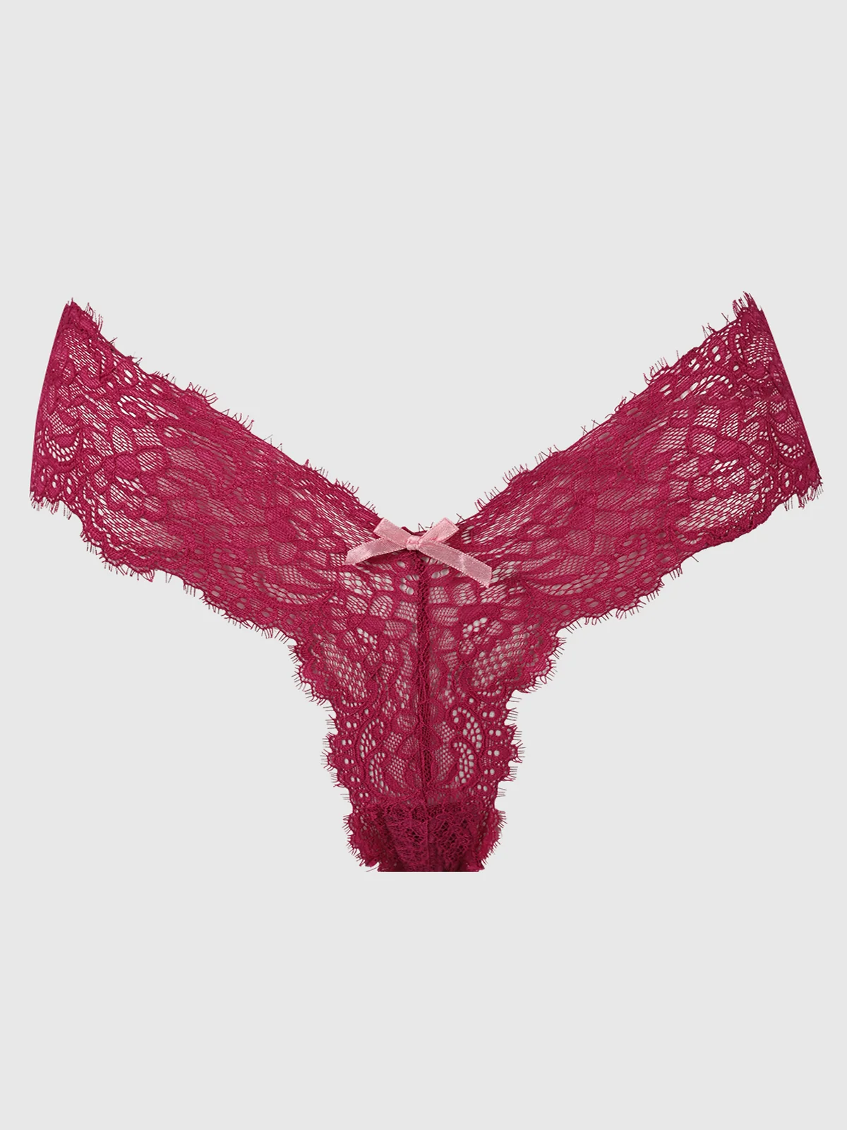 Lulu Lace V-Thong in Rasberry