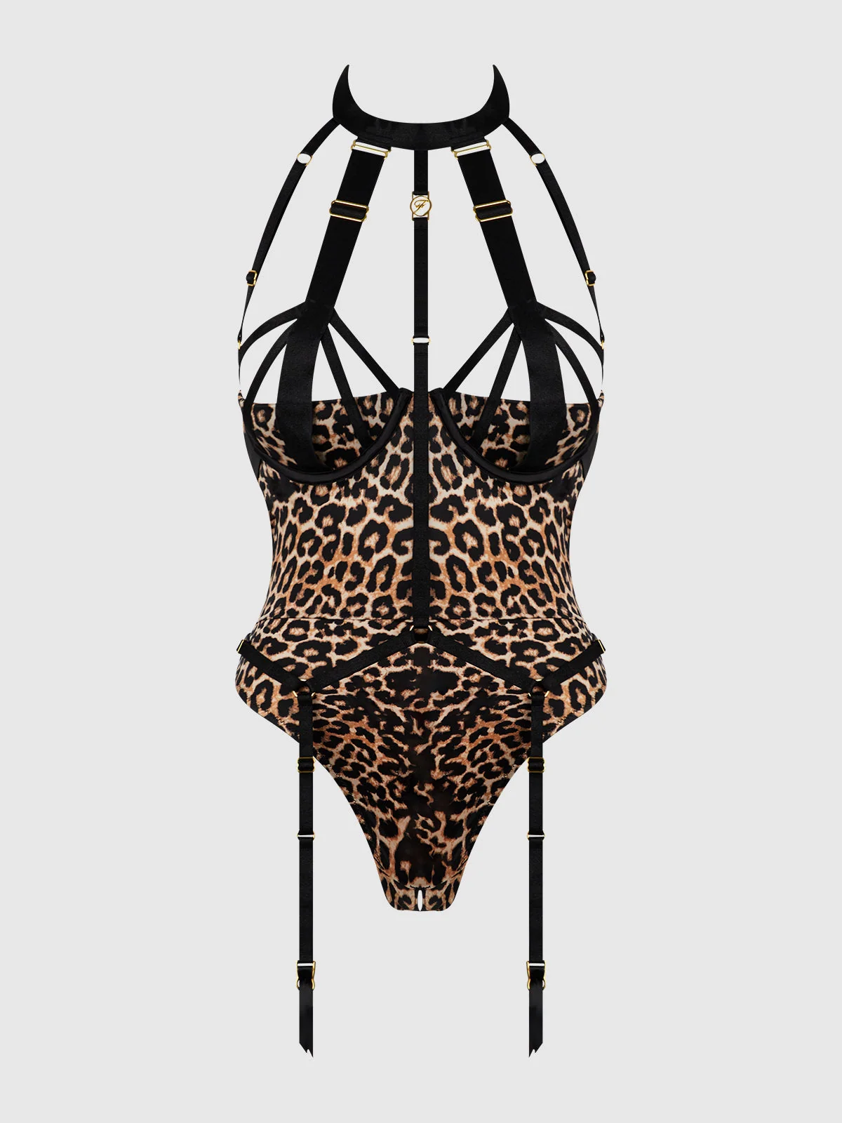 Raven Strappy Crotchless and Backless Teddy
