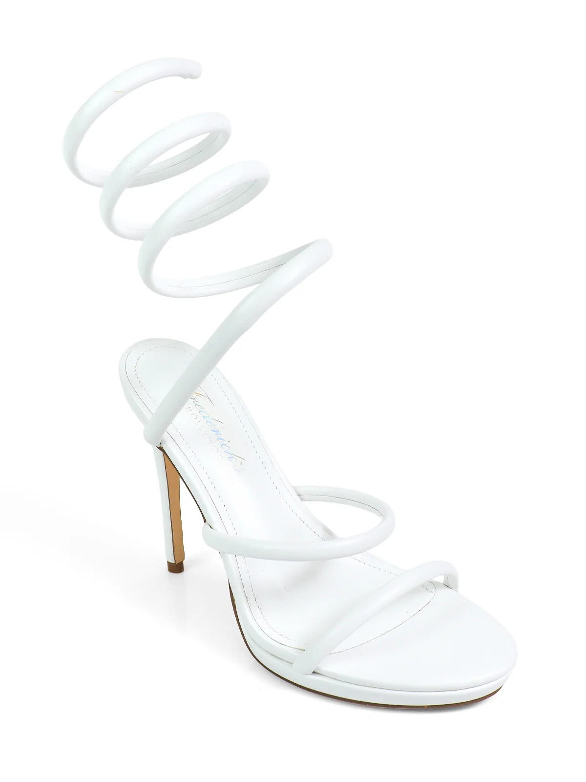 Sabine Round Toe Heel in White: Classic Silhouette, Refined Finish
