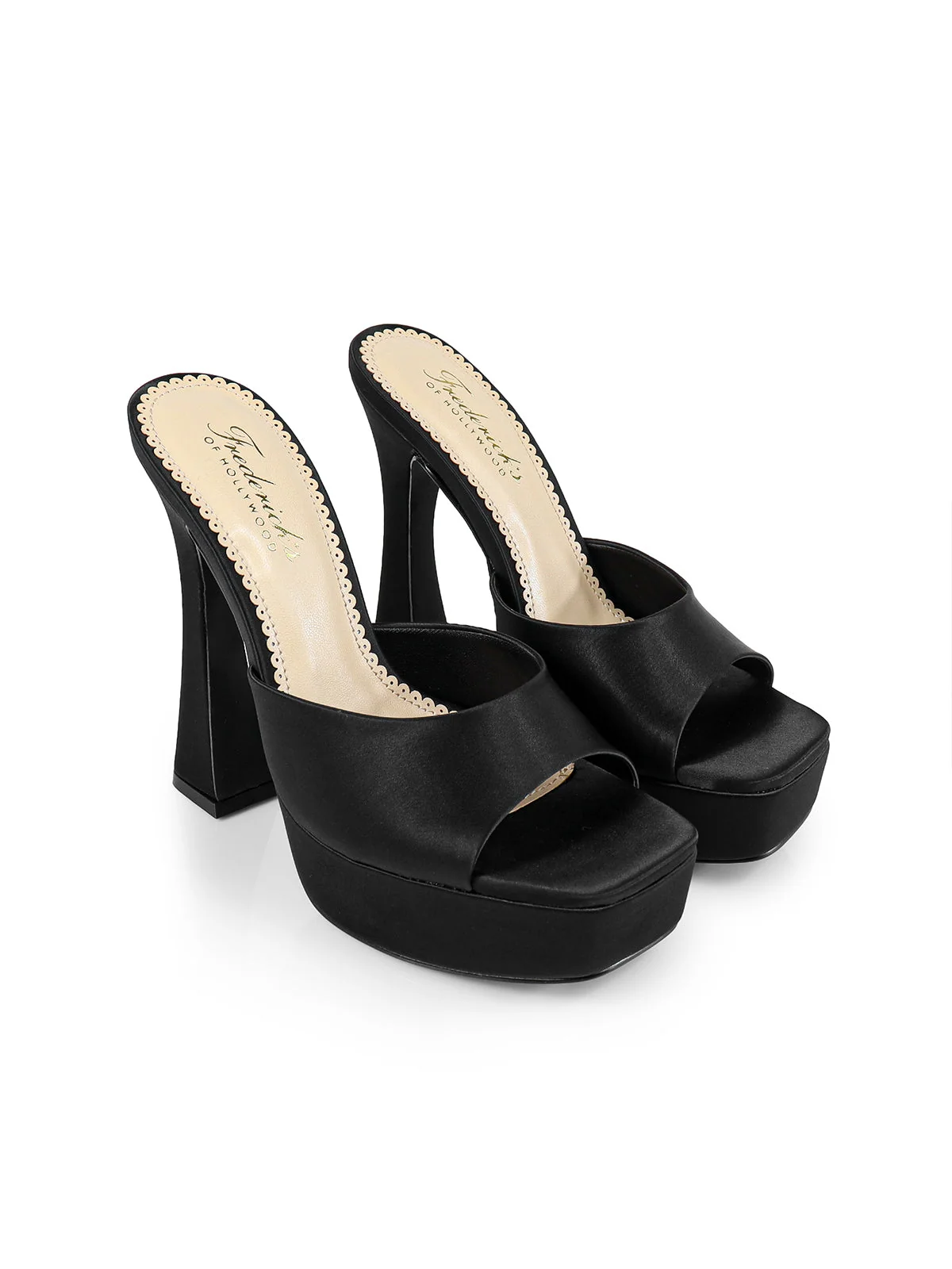 Elaina Platform Mule Heels in Black