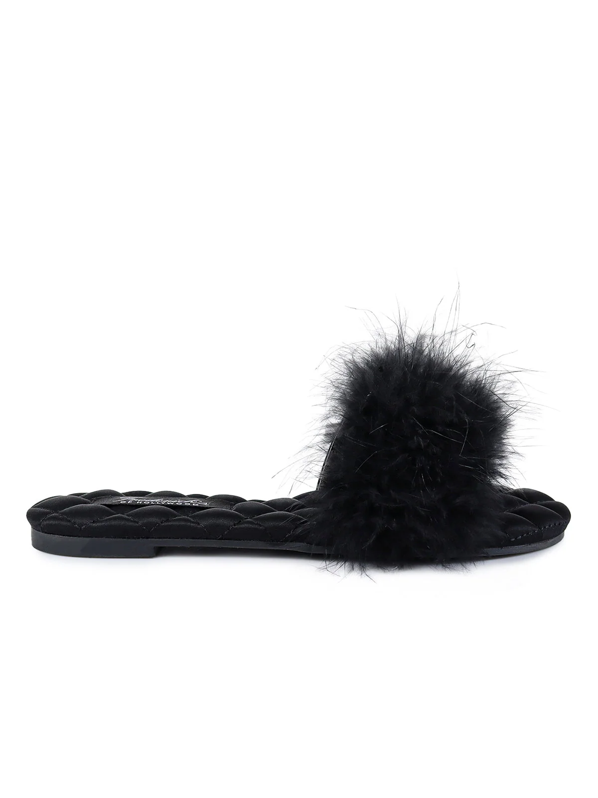 Maxim Feather Flat Sandal in Black