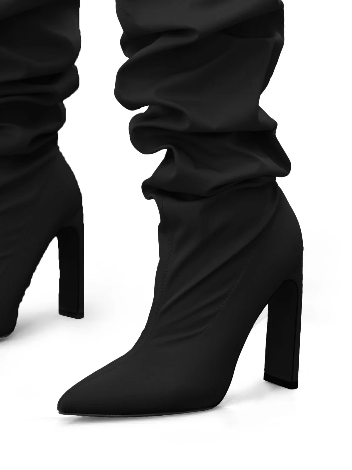 Margaret Over The Knee Boots in Black with Waterproof Finish