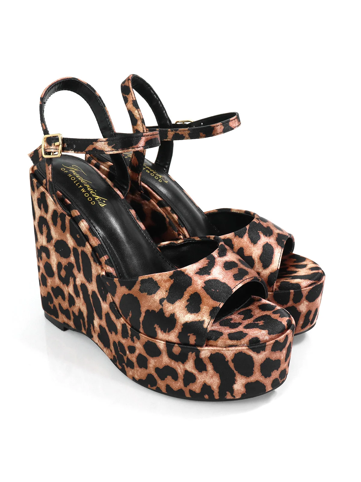 Tony Peep Toe Platform Wedges with Chunky Heel in Leopard