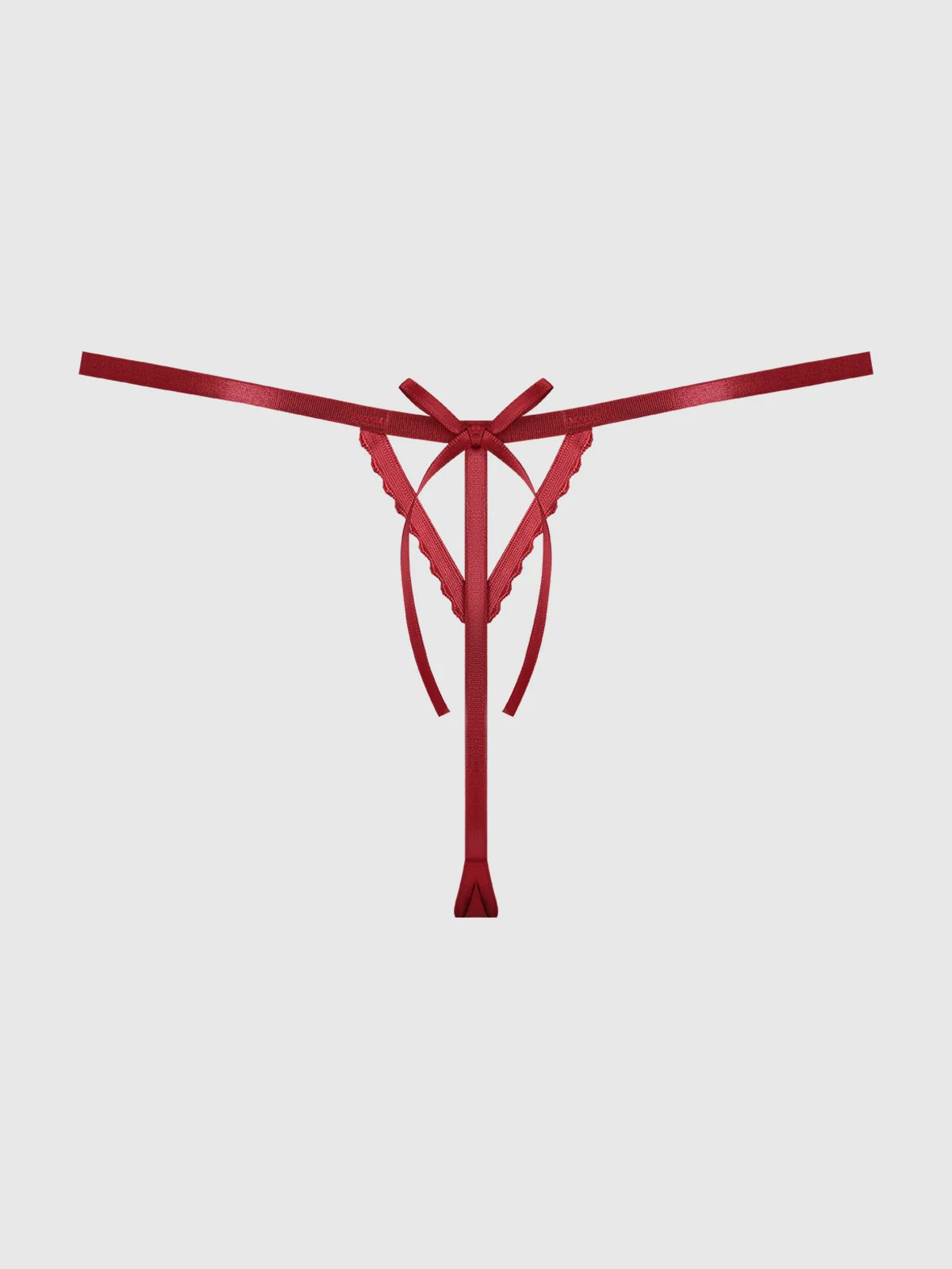 Angelica Lips Embroidery G-String with Pearl Embellishments