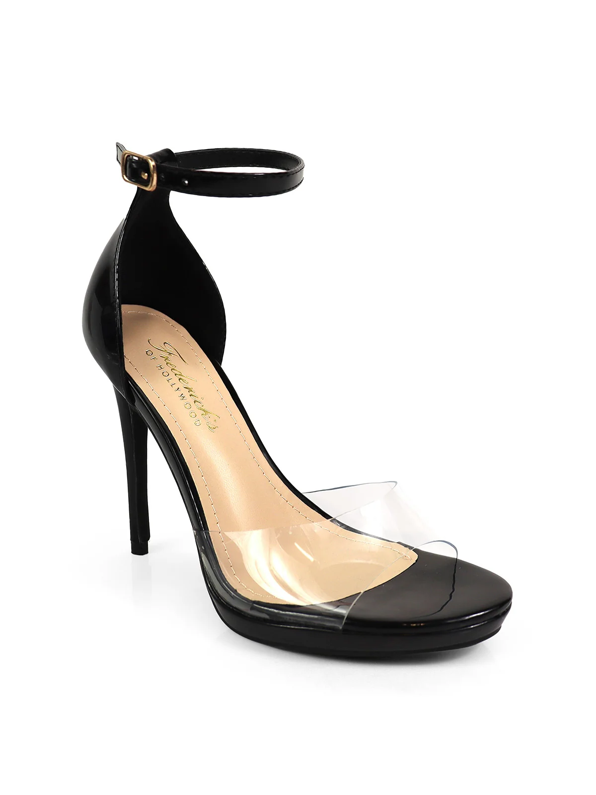 Stacy Ankle Strap Heels in a Sleek Black Finish