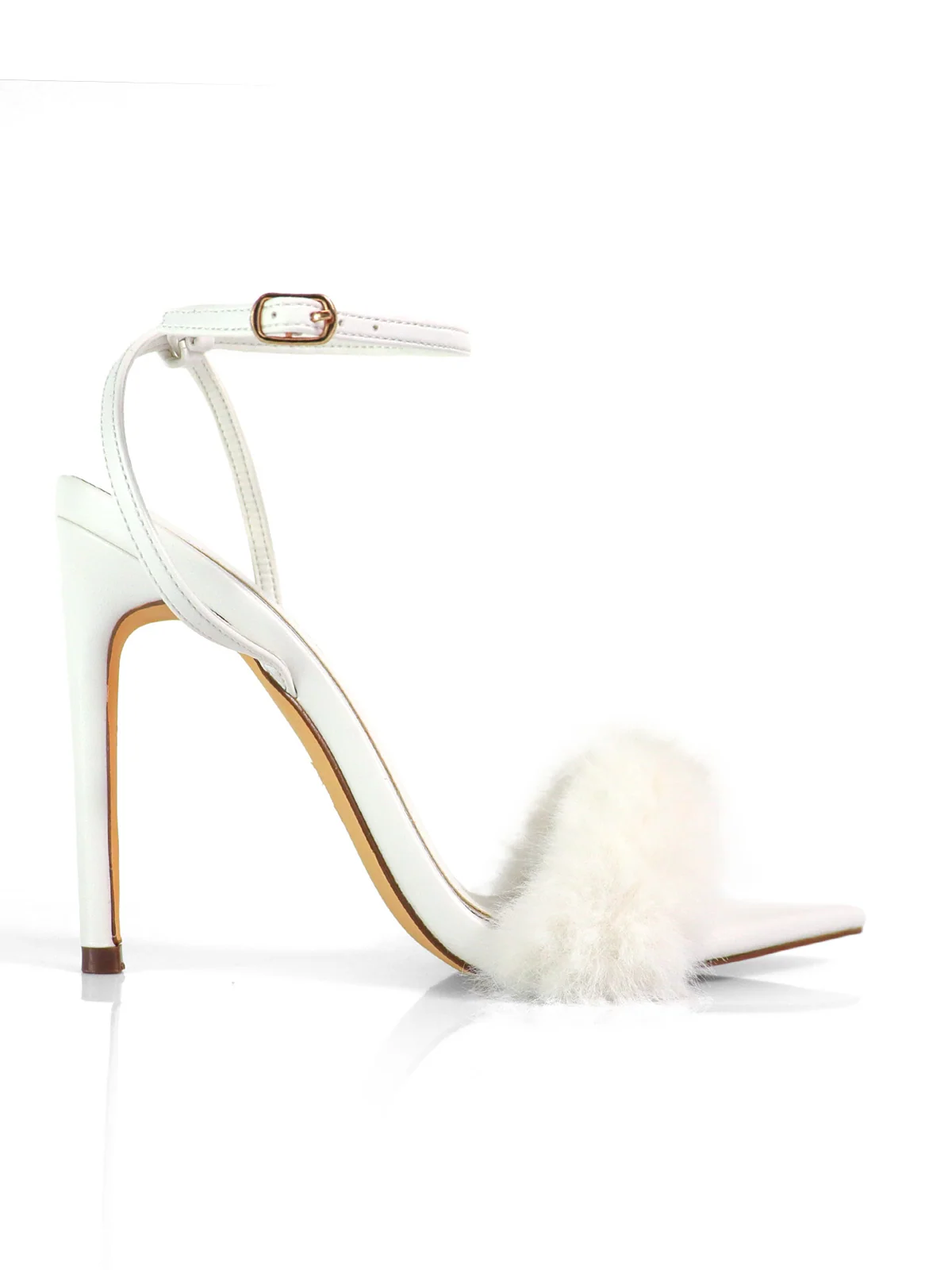 Aileen Pointed Toe Heel in White by Frederick's of Hollywood