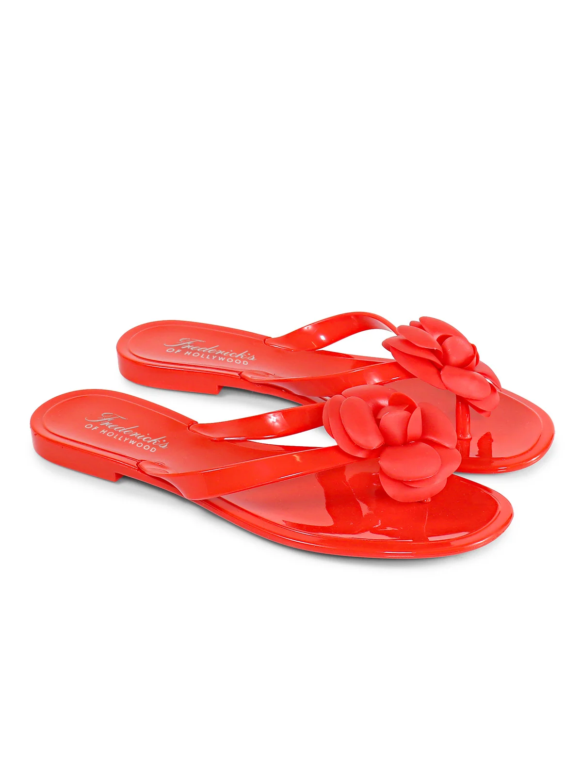 Jelli Camellia Thong Sandals in Red from Lingerie Shop | Frederick's of Hollywood