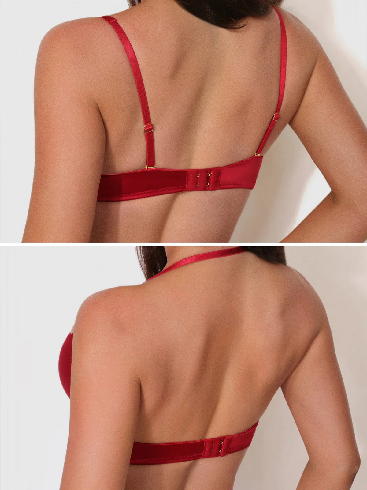 Rising Star Plunge Push Up Bra in Petra Satin