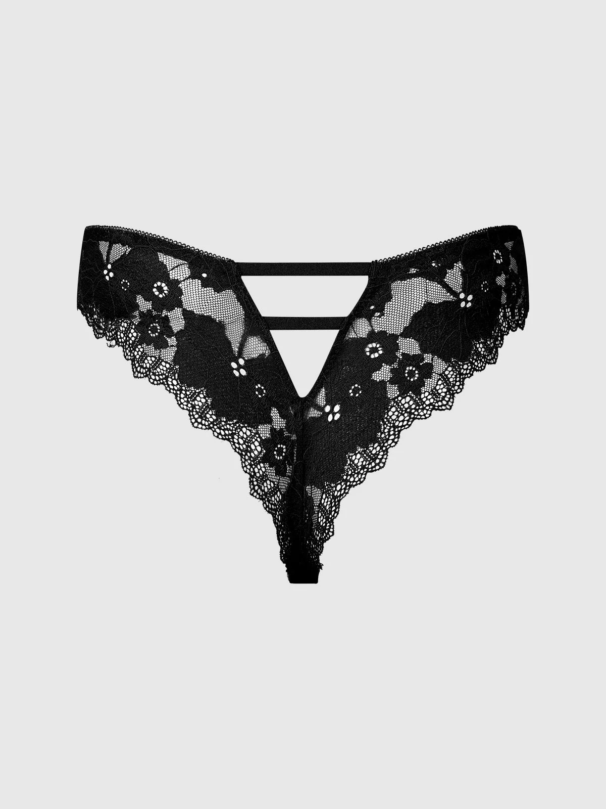 Isabella Lace Tanga in Black Stretch Lace