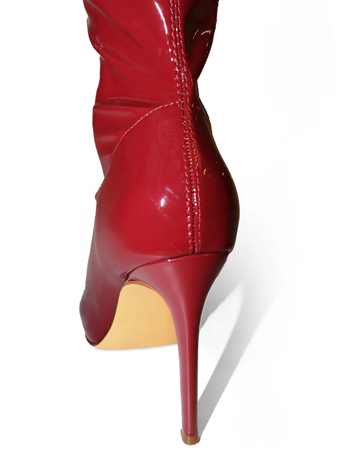 Giseaya Over The Knee Boots in Wine Patent Finish