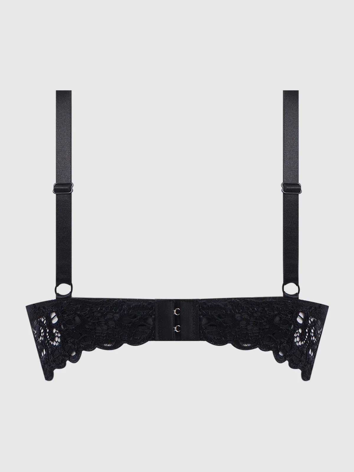 Amanda Lace Push Up Balconette Bra in Black