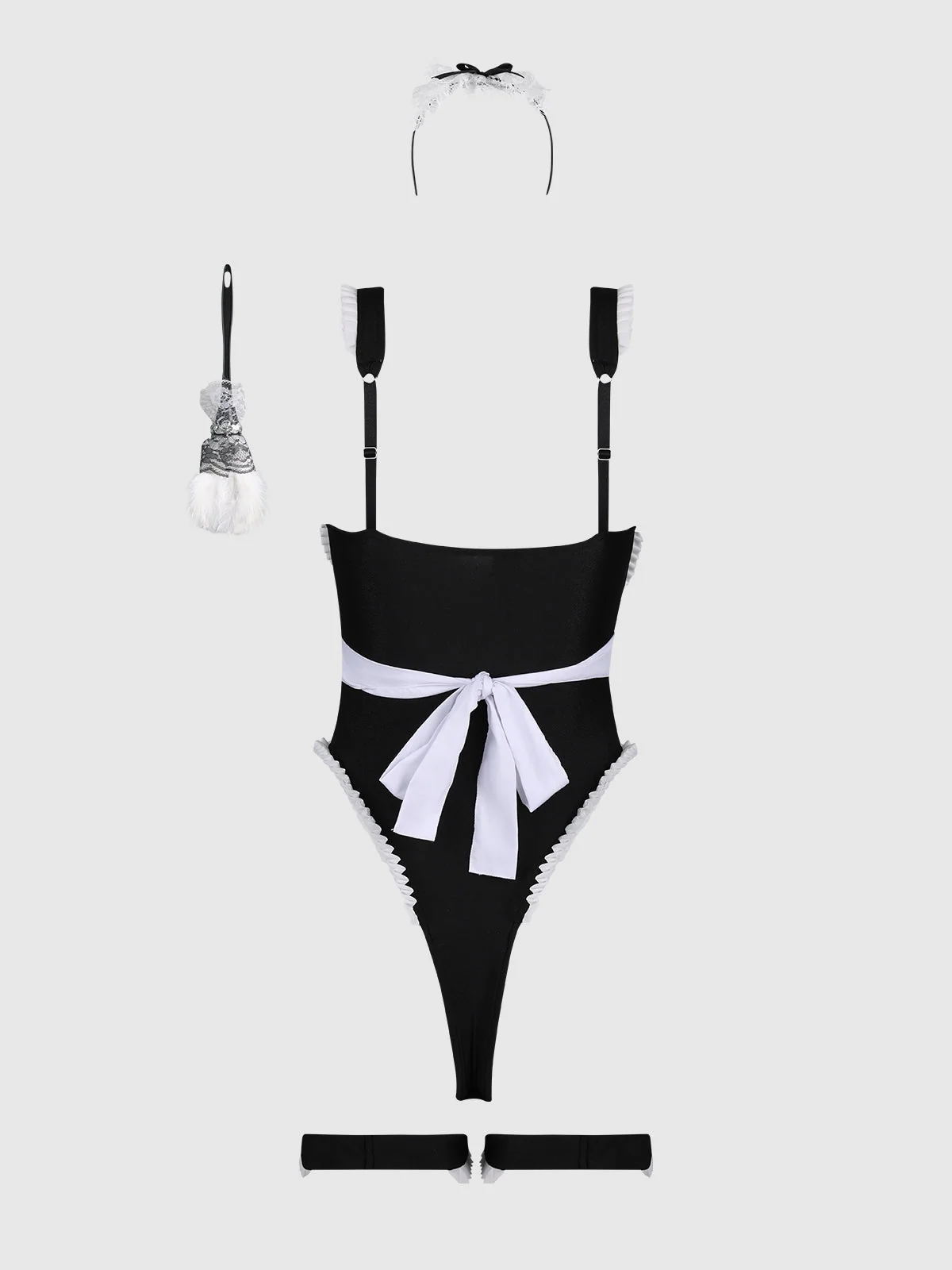 Maid Teddy, Apron, Headpiece & Duster Set