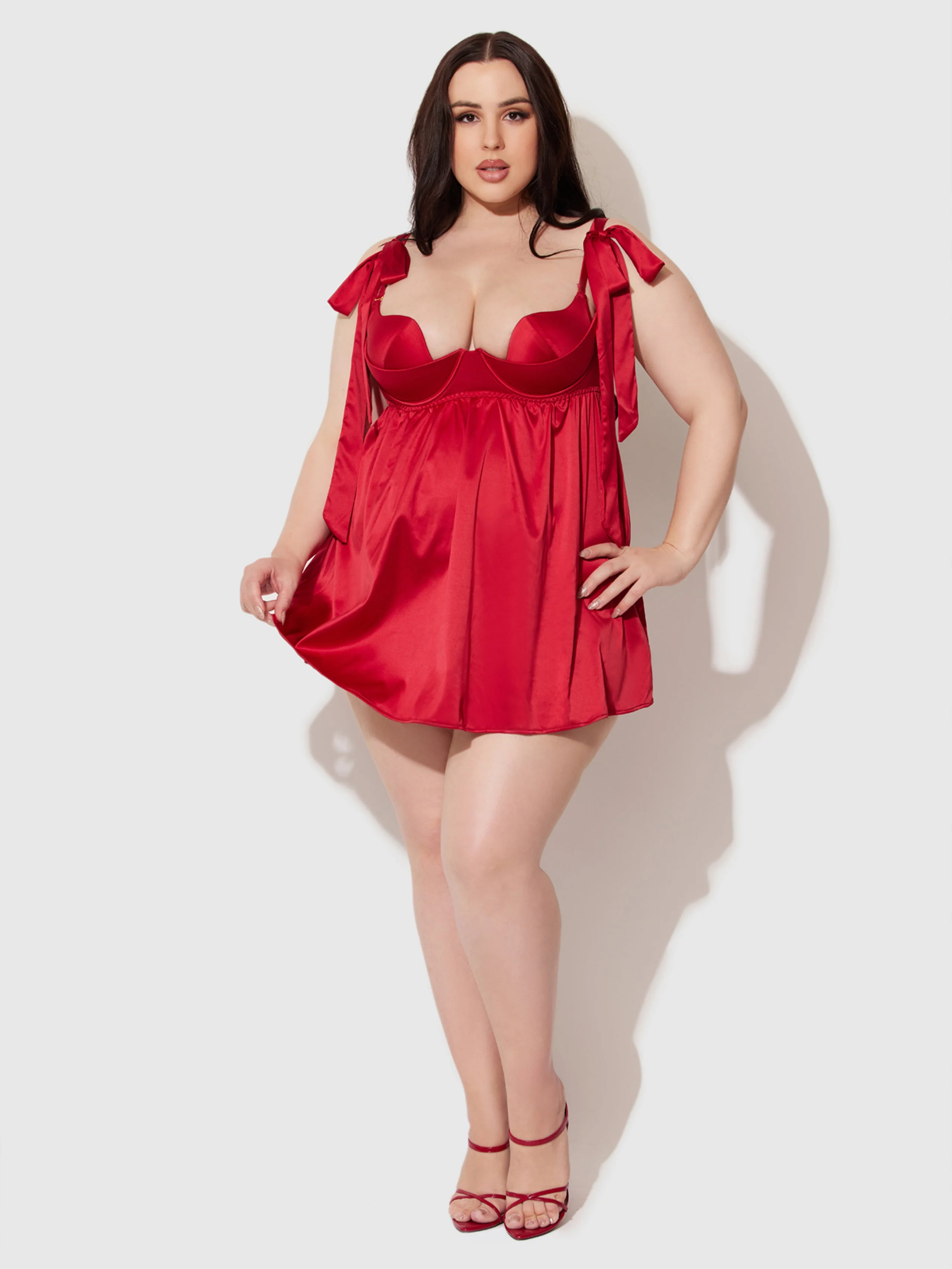Petra Satin Open Cup Babydoll