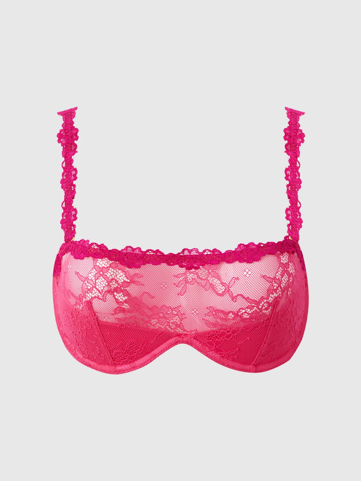 Pia Lace Push Up 半杯抹胸文胸，Purple Fuchsia