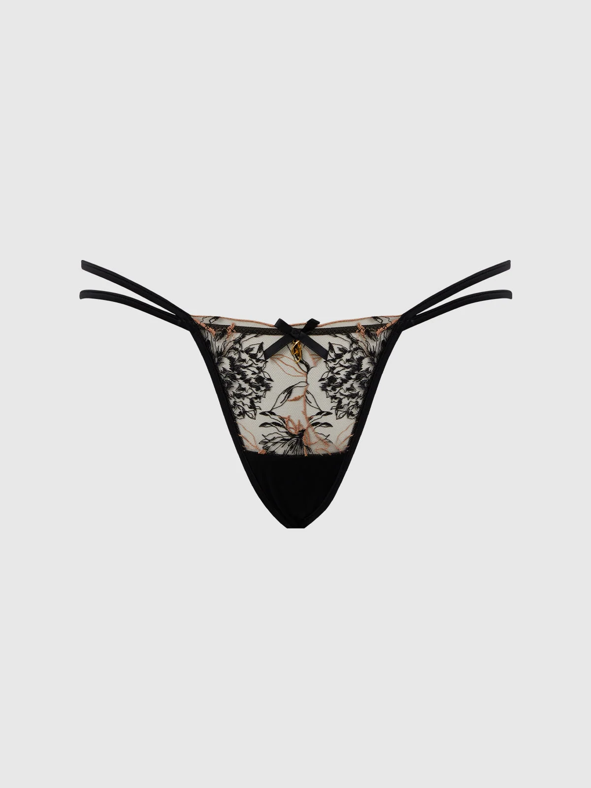 Delfina Embroidered Backless Cheeky with Whisper-Soft Mesh