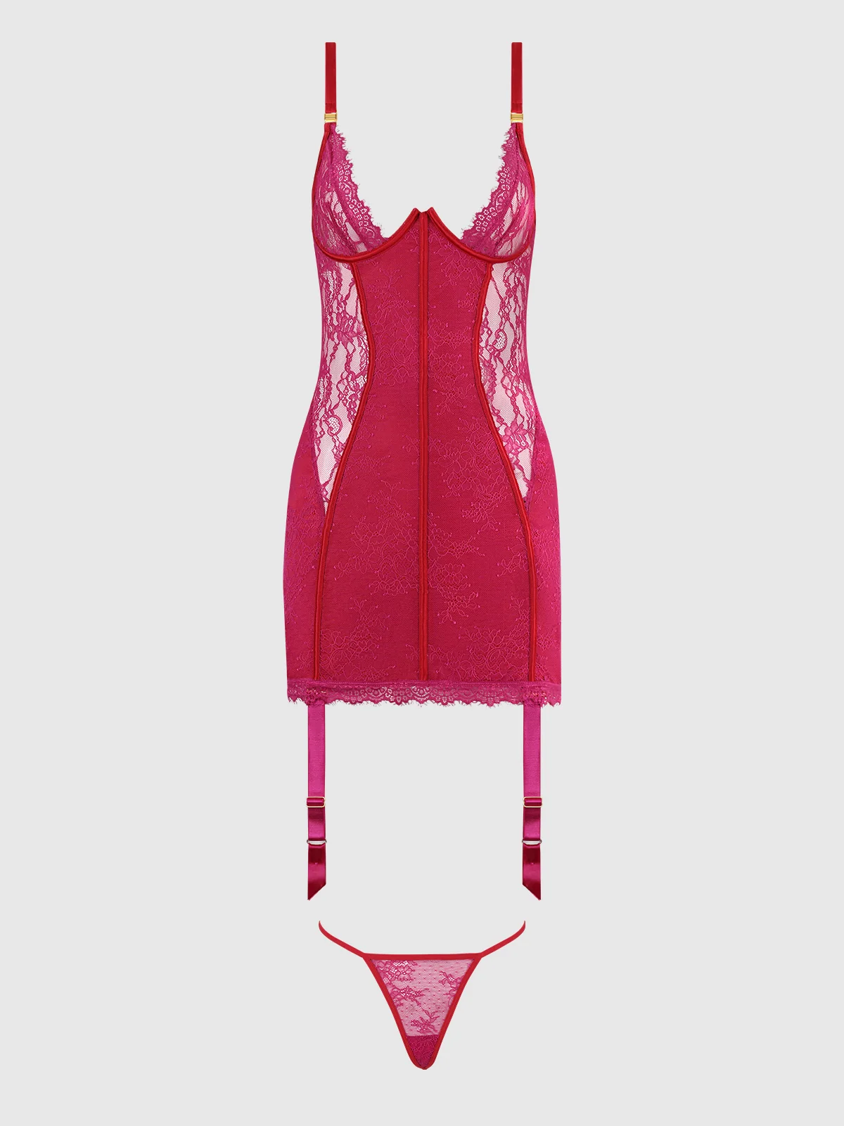 Rosalind Satin & Lace Underwire Chemise
