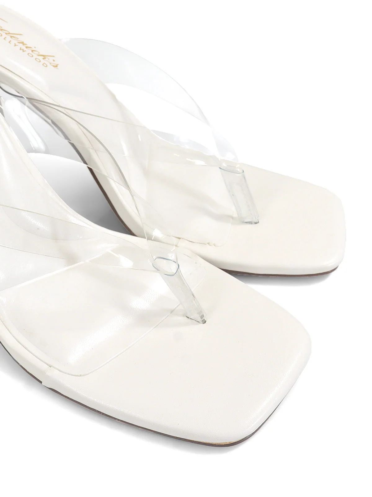 Annabelle Clear Strap Thong Sandal in White