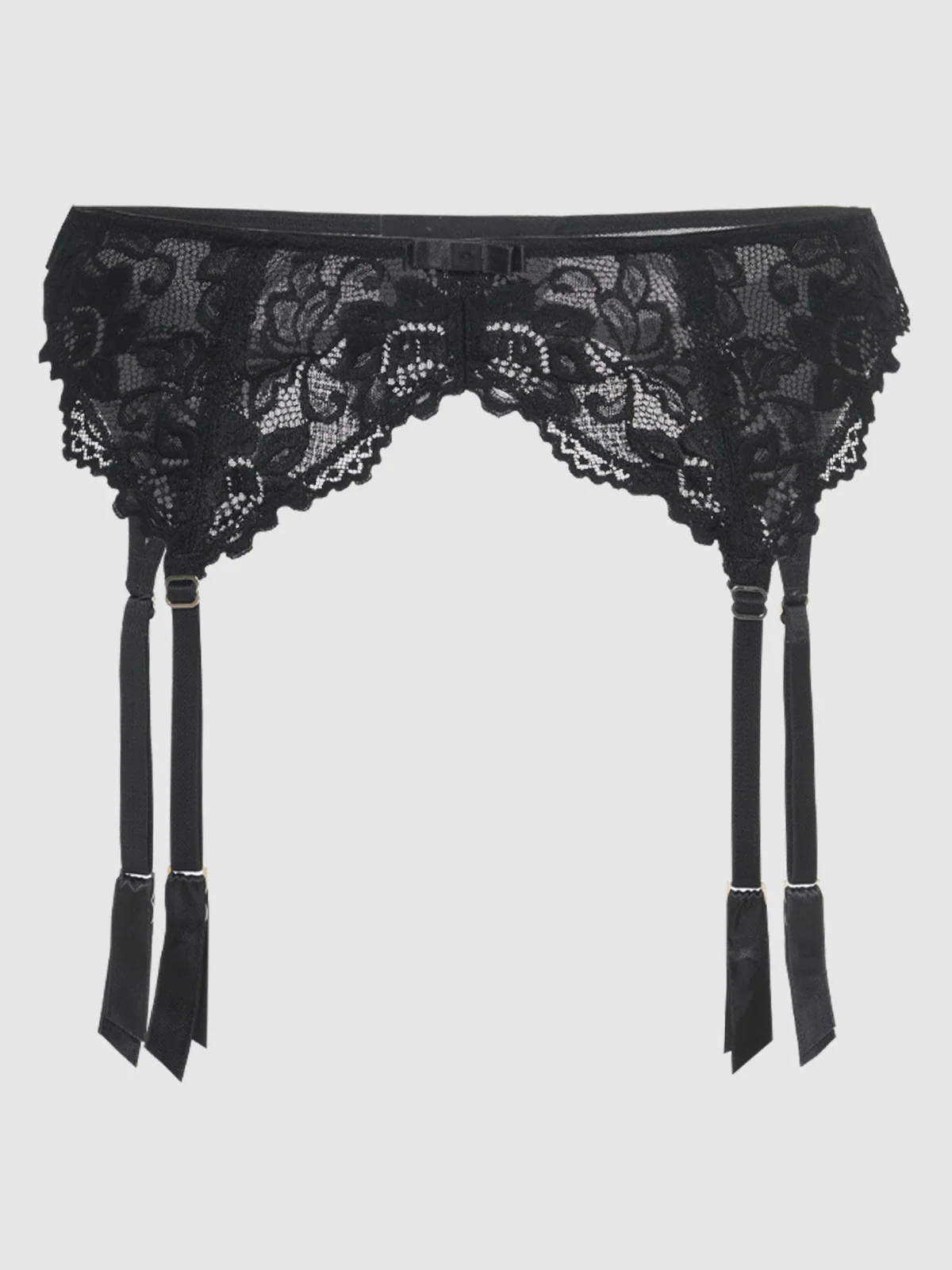 Jessica Lace Garter Belt in Black Floral Lace