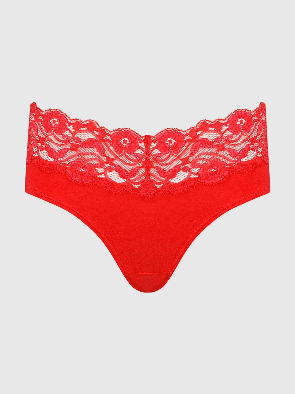 Bridget Cotton and Lace Hipster in Barbados Cherry