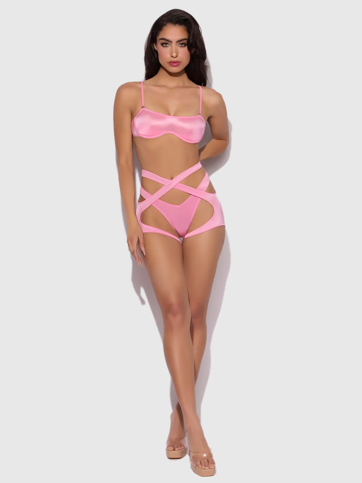 Neev Oil Slick Wrap Garter in Bubblegum Pink