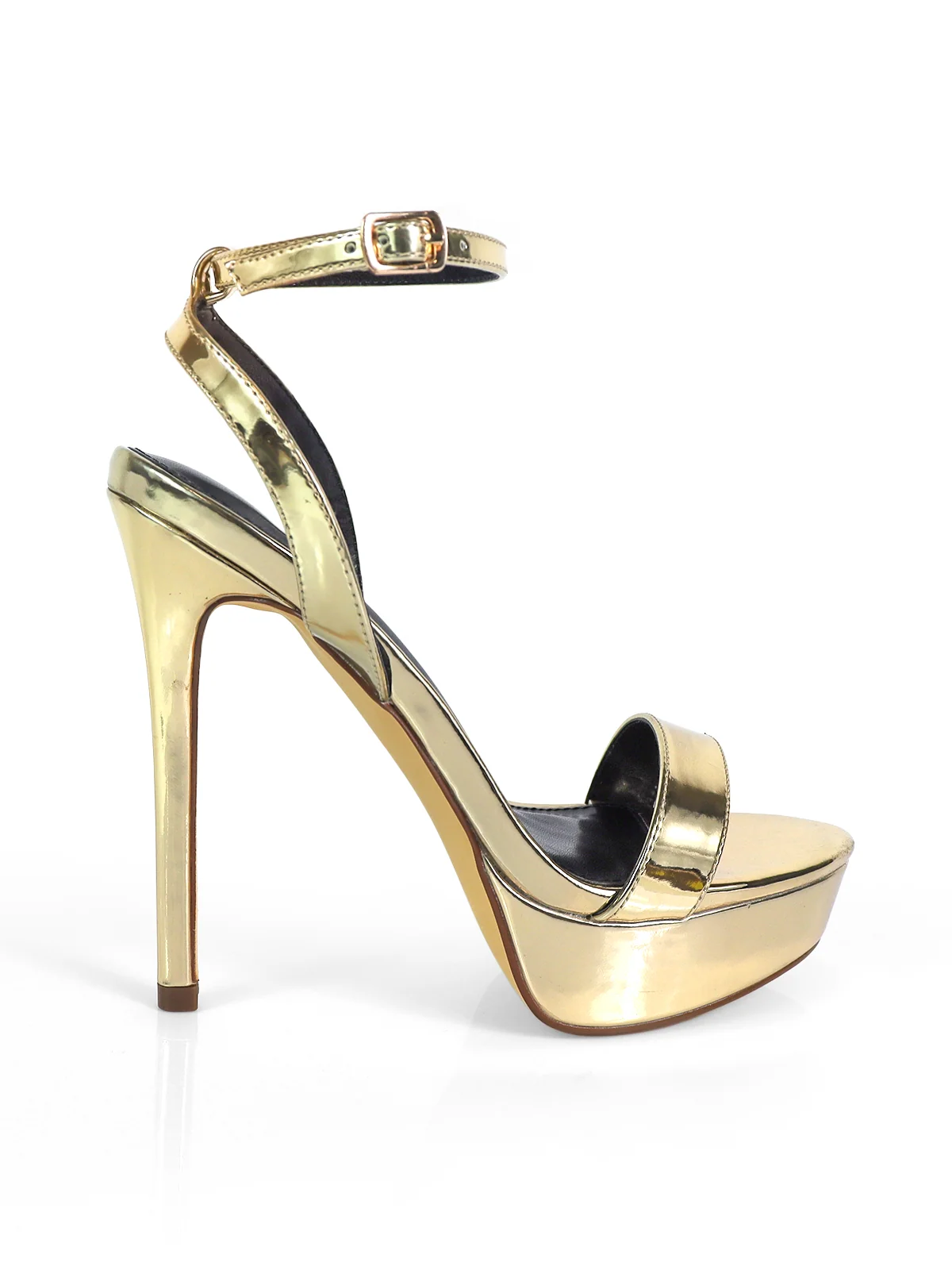 Cupid Strap Platform Heels in Gold