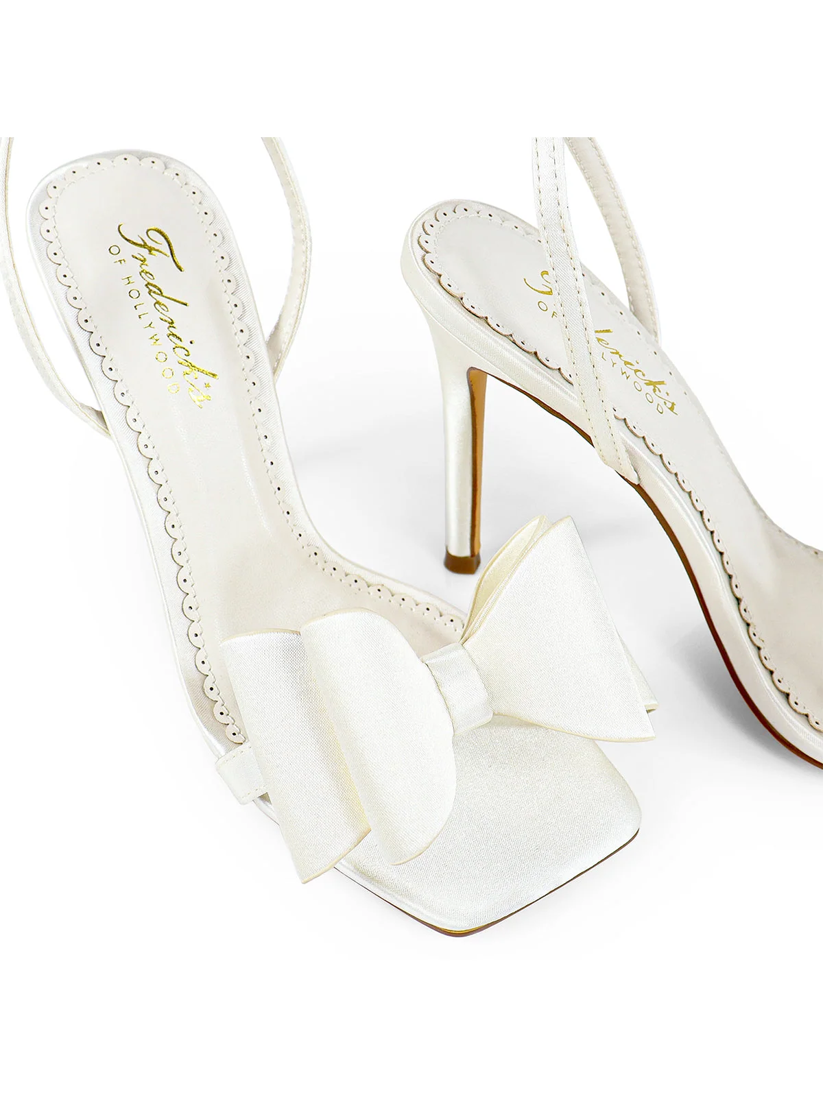 Julienne Bow Heel in Ivory Open-Toe Stiletto