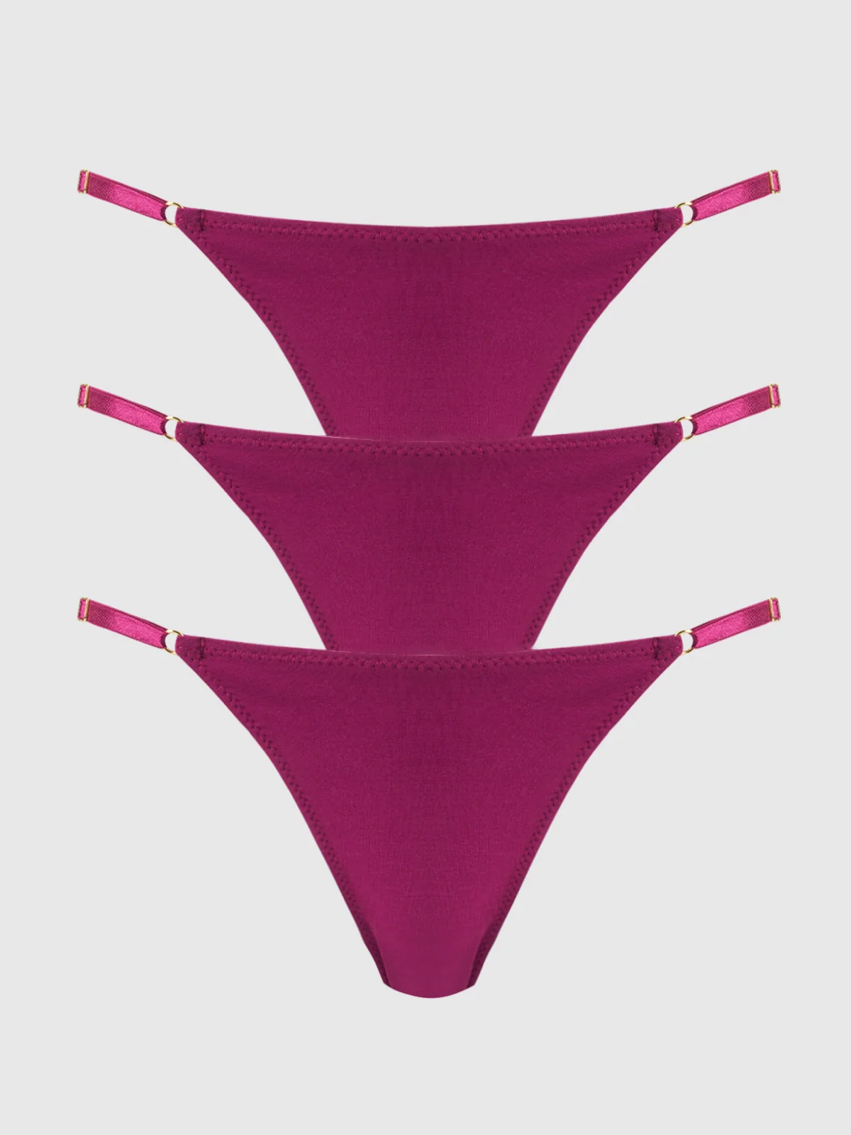 Bailey Stretch Cotton Bikini 3 Pack in Plum Purple