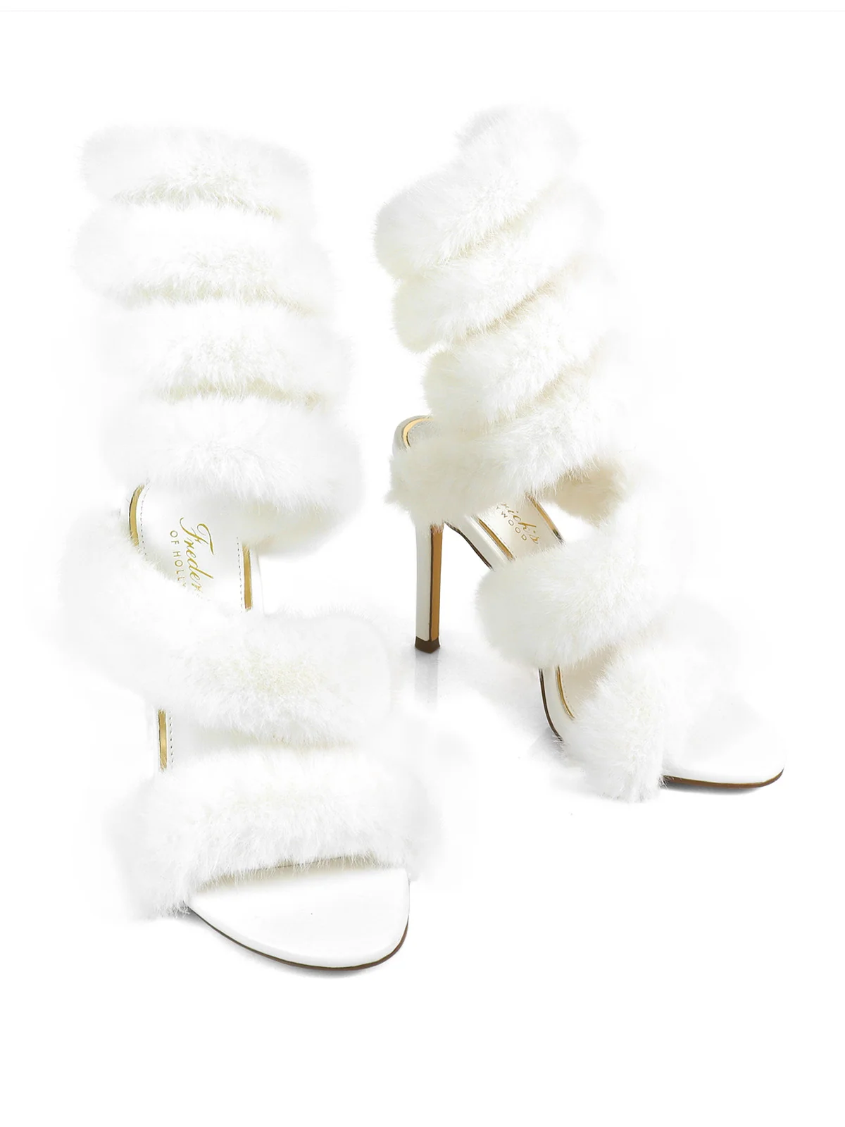 Allure Fluffy Stiletto Sandal in White