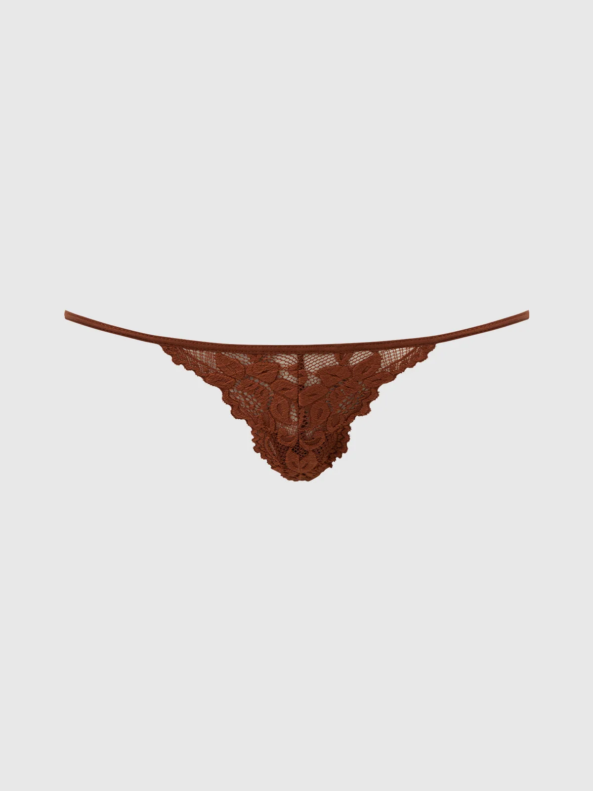Jessica Lace Mini G-String in Coco for a Subtle, Confident Look