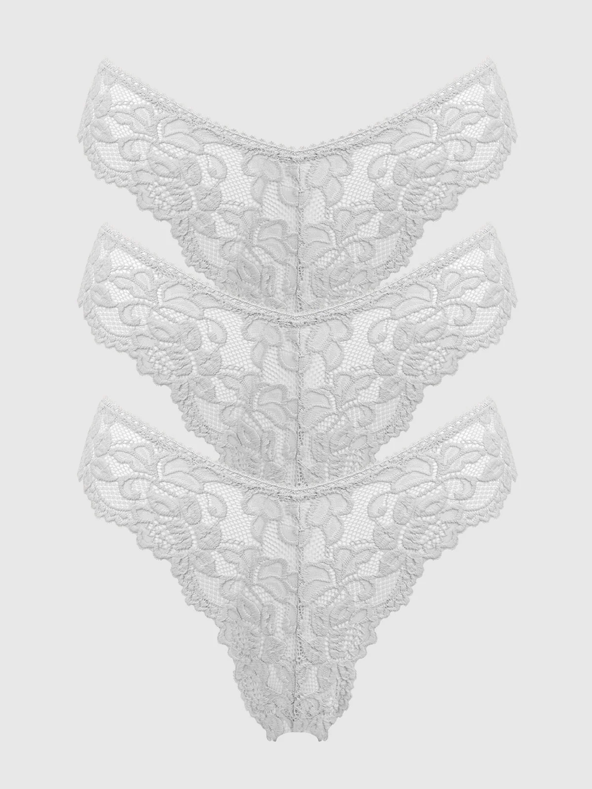 Jessica Lace Tanga 3 Pack in White